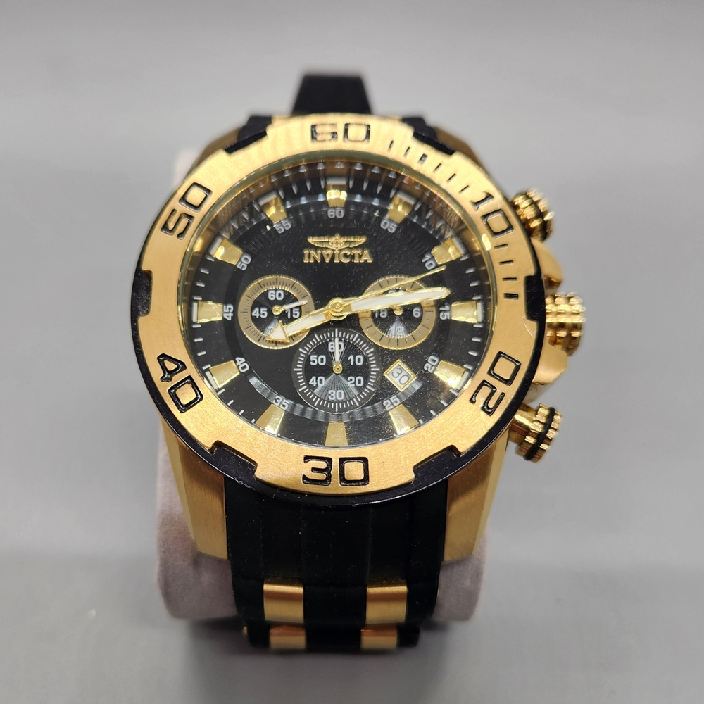 Invicta Gold and Black Chronograph Watch